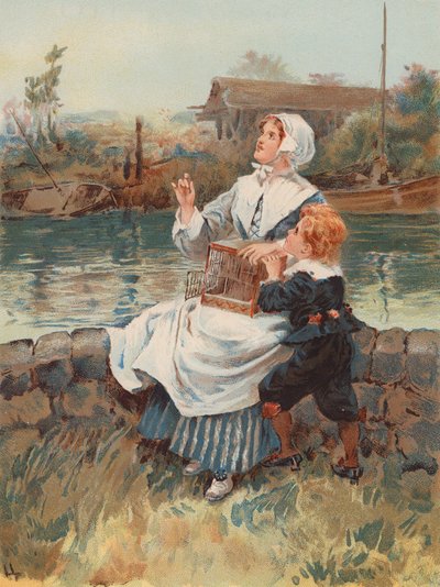 "Liberty" (kolorowa litografia) autorstwa Gordon Frederick (after) Browne
