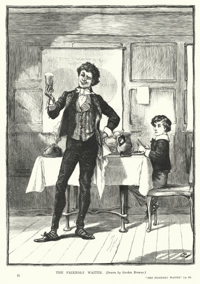 Przyjazny Kelner (grawerunek) autorstwa Gordon Frederick (after) Browne