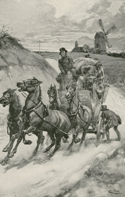 Dyliżans w dawnych czasach autorstwa Gordon Frederick Browne