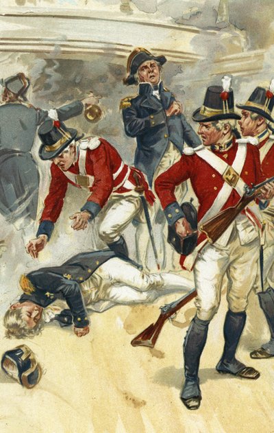 Admirał Lord Nelson śmiertelnie ranny w bitwie pod Trafalgar autorstwa Gordon Frederick Browne