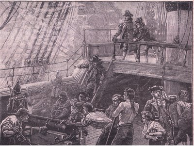 Admirał Rodney bombarduje Le Havre AD 1759 autorstwa Gordon Frederick Browne