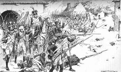 Kolumna za kolumną wdzierała się do wioski, tylko po to, by zostać odrzucona, 1896, 1902 autorstwa Gordon Frederick Browne