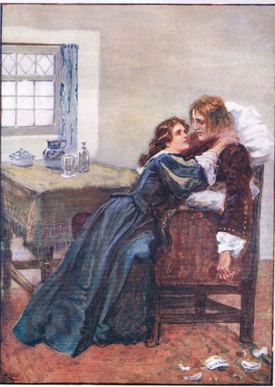 Udało jej się dostać w moje ramiona, chociaż nie mogli mnie trzymać, z pubu Lorna Doone. W & R Chambers Ltd, 1921 autorstwa Gordon Frederick Browne