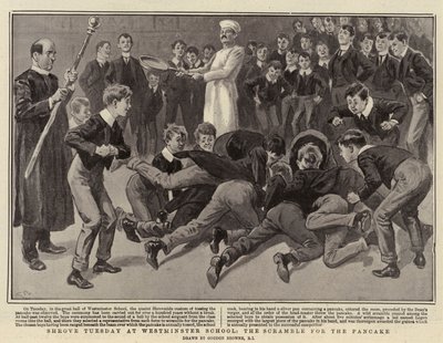 Ostateczny wtorek w Westminster School, wyścig o naleśnik autorstwa Gordon Frederick Browne