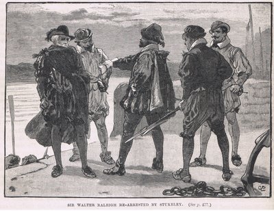 Sir Walter Raleigh ponownie aresztowany przez Stukeleya 1618 autorstwa Gordon Frederick Browne