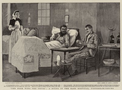 Bur wygrywa trik, scena w szpitalu w Pietermaritzburgu autorstwa Gordon Frederick Browne