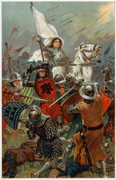 „Pokojówka zainspirowała swoich rodaków własną wiarą i odwagą”, ilustracja z „Heroes und Heroines of English History” Alice S. Hoffman autorstwa Gordon Frederick Browne
