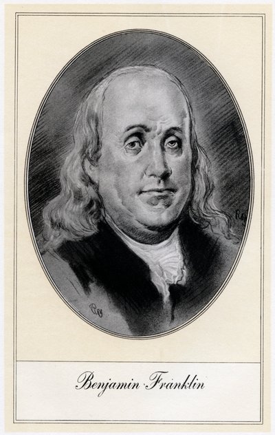 Benjamin Franklin, postać polityczna i mężowie stanu Stanów Zjednoczonych, początek XX wieku autorstwa Gordon Ross