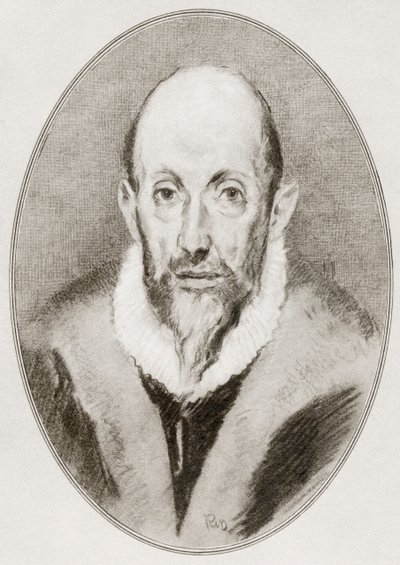 Domenikos Theotokopoulos, El Greco, z Żywych biografii wielkich malarzy. autorstwa Gordon Ross