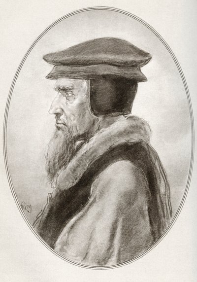 John Calvin, urodzony jako Jehan Cauvin, z Żywych biografii przywódców religijnych autorstwa Gordon Ross