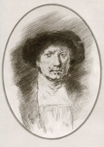 Rembrandt Harmenszoon van Rijn, z Żywych biografii wielkich malarzy autorstwa Gordon Ross