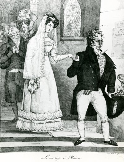 Wygodne małżeństwo, 1822 autorstwa Gottfried or Godefroy Engelmann