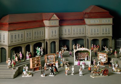 Jarmark wenecki - scena targowa upamiętniająca podróż księcia Carla Eugena z Wirtembergii do Wenecji autorstwa Gottlieb Friedrich Riedel