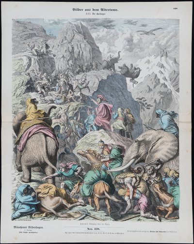Hannibal przemierza Alpy z Münchener Bilderbogen autorstwa Gottlob Heinrich Leutemann