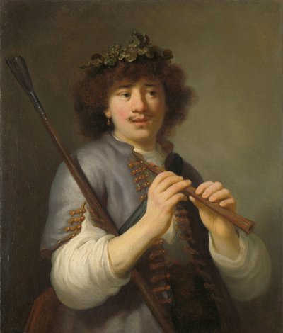 Rembrandt jako pasterz z laską i fletem, 1636 autorstwa Govaert Flinck