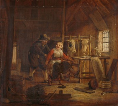 Flirt w oborze autorstwa Govert Dircksz. Camphuysen
