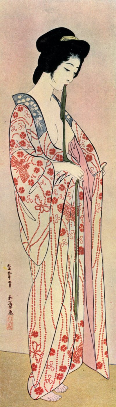 Japonka w nagajuban, 1920 1930. autorstwa Goyo Hashiguchi