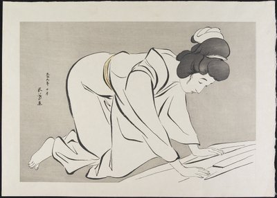 Kobieta składane kimono, październik 1920 autorstwa Goyo Hashiguchi