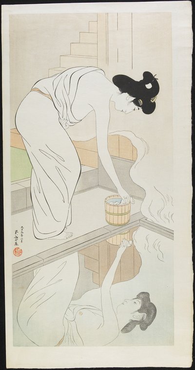 Kobieta w Gorących Źródłach, po 1929 autorstwa Goyo Hashiguchi