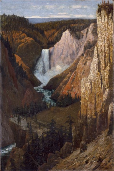 Widok na dolny wodospad, Wielki Kanion Yellowstone autorstwa Grafton Tyler Brown