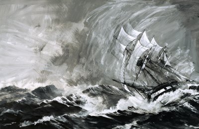 Kapitanowie kliprów nie szczędzili nikogo, by dotrzeć do Australii przed wyczerpaniem złota. autorstwa Graham Coton