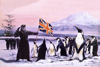 James Clark Ross zasadził Union Jack w lodzie Antarktydy w 1840 r. autorstwa Graham Coton