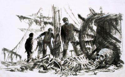 Marlborough zaginął w 1890 roku i nie został odnaleziony przez prawie ćwierć wieku (gwasz na papierze) autorstwa Graham Coton
