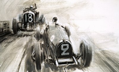 Tim Birkin za kierownicą w Brooklands autorstwa Graham Coton