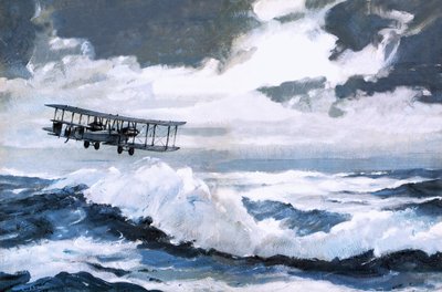 Vickers Vimy podczas rekordowego lotu transatlantyckiego autorstwa Graham Coton