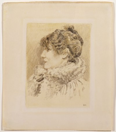 Portret Sarah Bernhardt (1844-1923) (tusz i pranie na papierze) autorstwa Graham Robertson