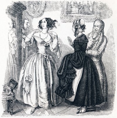 jaunoji našlė – „La Fontainepoli“ pasakėčios autorstwa Grandville