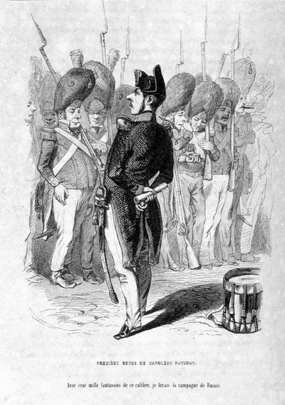 Jerome Paturot en Napoleon z ambicją podboju Rosji. W „”Jérôme Paturot w poszukiwaniu pozycji społecznej”” Louisa Reybaud autorstwa Grandville