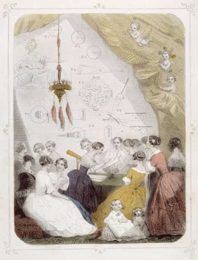 Panie studiujące astronomię - przez Grandville autorstwa Grandville