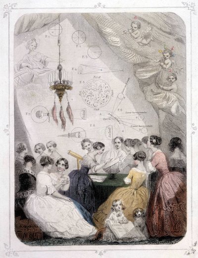 Panie studiujące astronomię - przez Grandville autorstwa Grandville