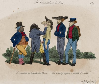 Les Metamorphoses du Jour, nr 19 (lito ręcznie kolorowane) autorstwa Grandville