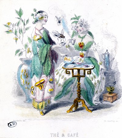 Herbata i kawa - alegoria od Grandville autorstwa Grandville