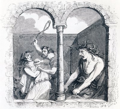 Dyskord (La discorde) - Bajki La Fontaine autorstwa Grandville