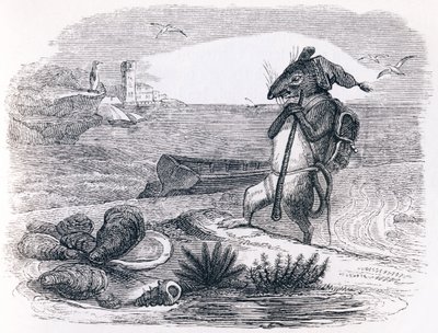 Szczur i ostryga - Bajki La Fontaine autorstwa Grandville