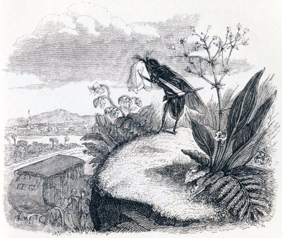 Erkė ir musė – „La Fontainepoli“ pasakos autorstwa Grandville