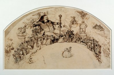 Honore de Balzac (1799-1850) wśród postaci z jego powieści, projekt dla fana autorstwa Grandville
