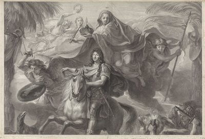Alegoryczny portret konny Ludwika XIV, króla Francji autorstwa Gérard Edelinck