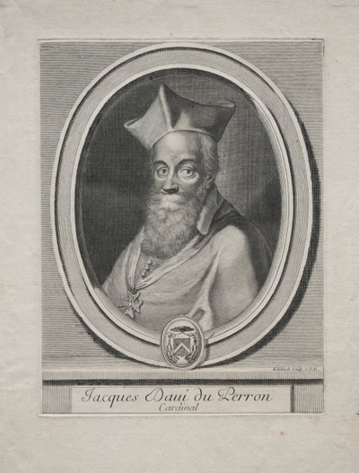 Kardynał Jaques Davey Duperron. autorstwa Gérard Edelinck
