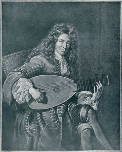 Charles Mouton, c1626-1710. Francuski lutnista i kompozytor lutni, 1909 autorstwa Gérard Edelinck
