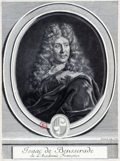 Isaac de Bensserade z Académie Françoise autorstwa Gérard Edelinck