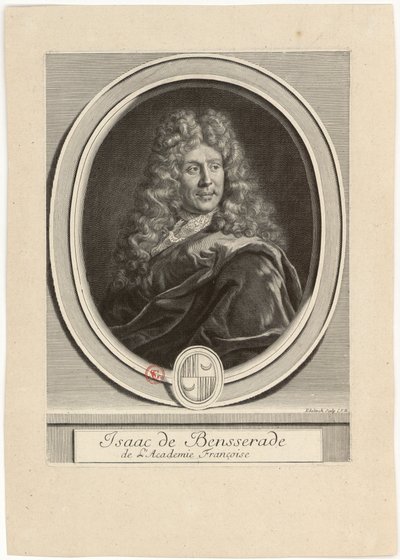 Isaac de Bensserade z Académie Françoise autorstwa Gérard Edelinck