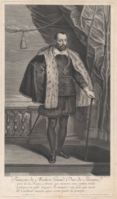 Portret Franciszka I Medyceusza, Wielkiego Księcia Toskanii, ca. 1707 autorstwa Gérard Edelinck