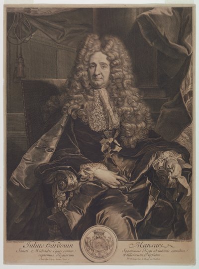 Portret Julesa-Hardouina Mansarta (1646-1708) autorstwa Gérard Edelinck