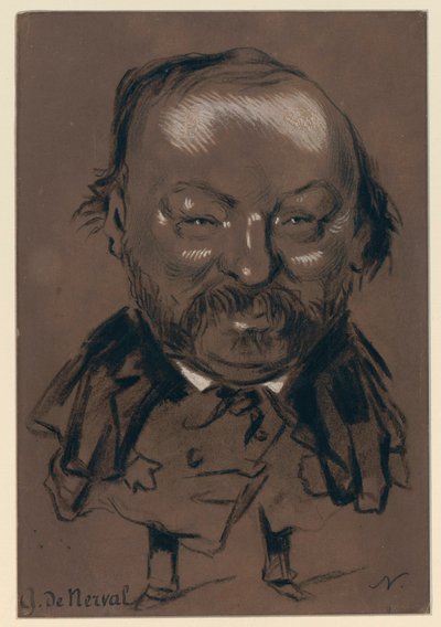 Gérard de Nerval - karykatura autorstwa Nadara autorstwa Gerard de Nerval