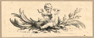 Tailpiece, Putto z łopatą autorstwa Gravelot