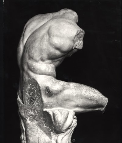 Tułów Belvedere (marmur) (zdjęcie czarno-białe) autorstwa Greco Roman Greco Roman